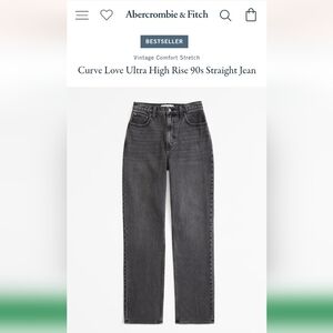 Abercrombie + Fitch Curve Love Ultra High Rise 90s Straight Jeans